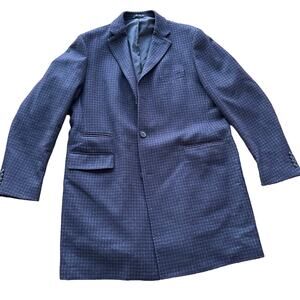 Nordstrom Black and Grey Houndstooth Long Peacoat